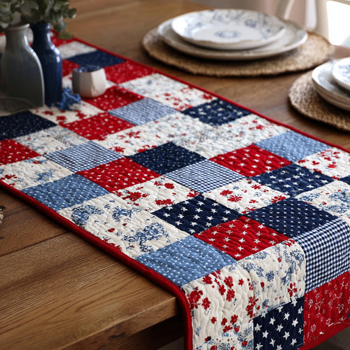 Rustic Americana Quilted Table Runner NCU0LDH476