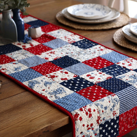 Rustic Americana Quilted Table Runner NCU0LDH476