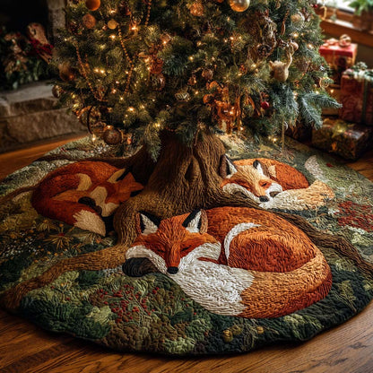 Rustic Animals Christmas Quilted Tree Skirt NCU0NNT2508