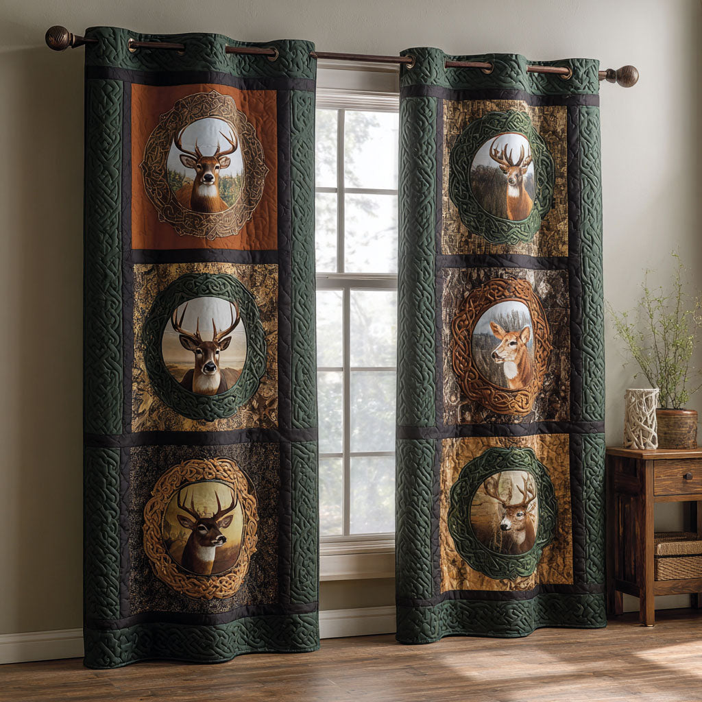 Rustic Antler Quilted Curtains NCU0PTT2188