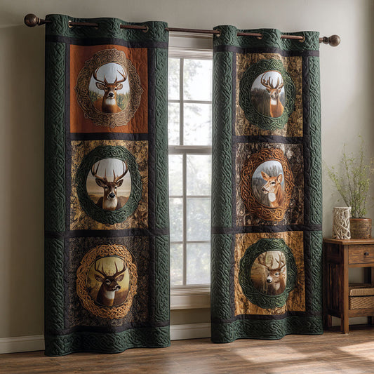 Rustic Antler Quilted Curtains NCU0PTT2188