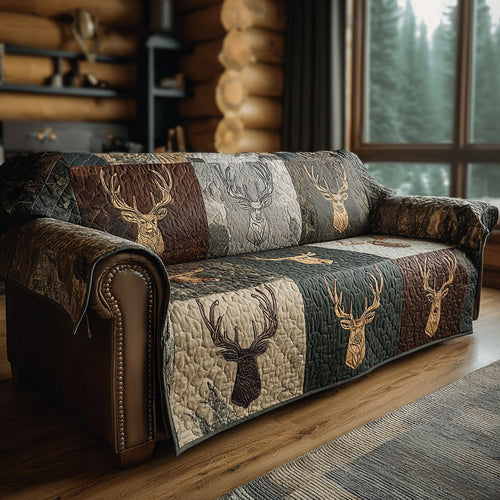 Rustic Antler Quilted Sofa Cover NCU0LDH065