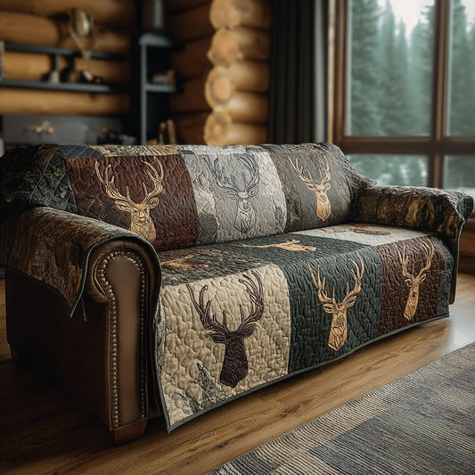 Rustic Antler Quilted Sofa Cover NCU0LDH065