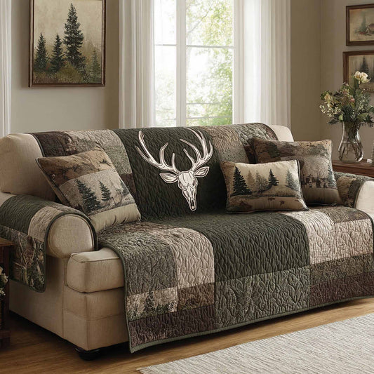 Rustic Antler Quilted Sofa Cover NCU0NXD1779