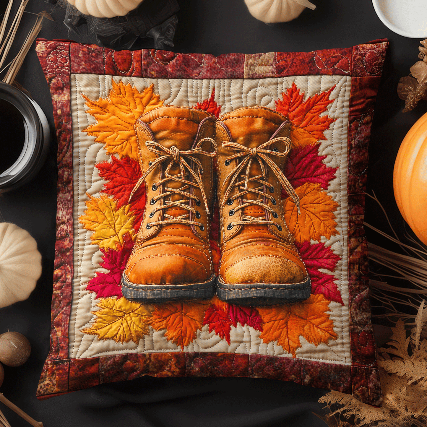 Rustic Autumn Charm Quilted Pillow Case NCU0DV977