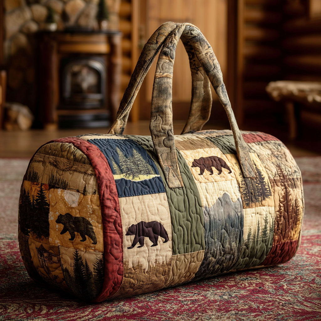 Rustic Bear Quilted Duffle Bag NCU0NTD1467