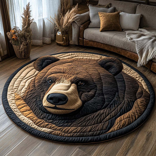Rustic Bear Quilted Round Mat NCU0NNL179