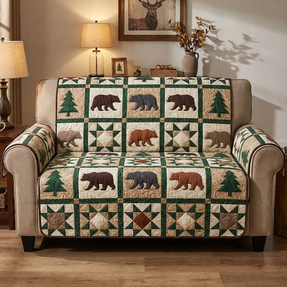 Rustic Bear Quilted Sofa Cover NCU0NTD1618