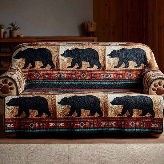 Rustic Bear Quilted Sofa Cover NCU0NXD1490