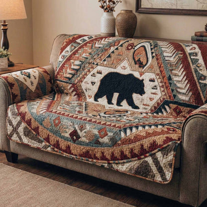 Rustic Bear Quilted Sofa Cover NCU0NXD1596