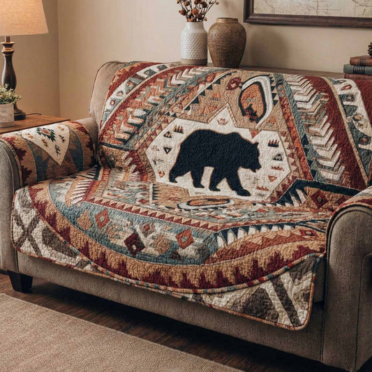 Rustic Bear Quilted Sofa Cover NCU0NXD1596