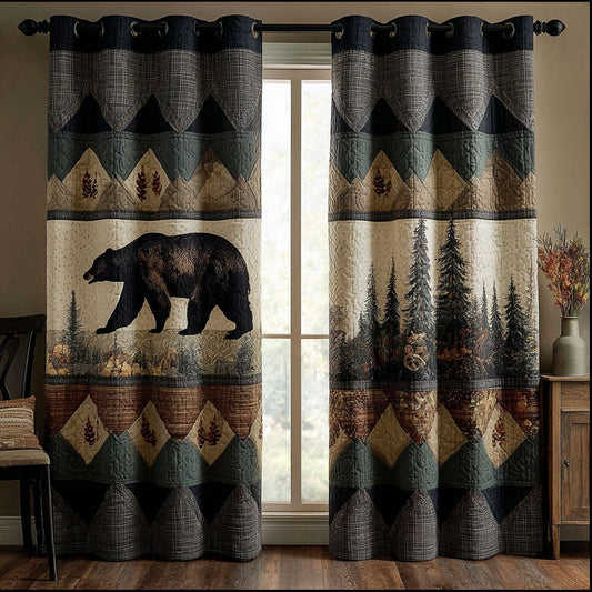 Rustic Bear Retreat Quilted Curtains NCU0NNT2881