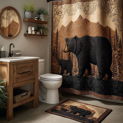 Rustic Bear Shower Curtain NCU0DV1972