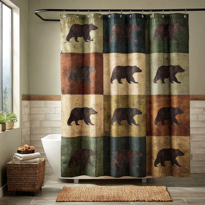 Rustic Bear Shower Curtain NCU0NTV869