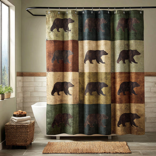 Rustic Bear Shower Curtain NCU0NTV869