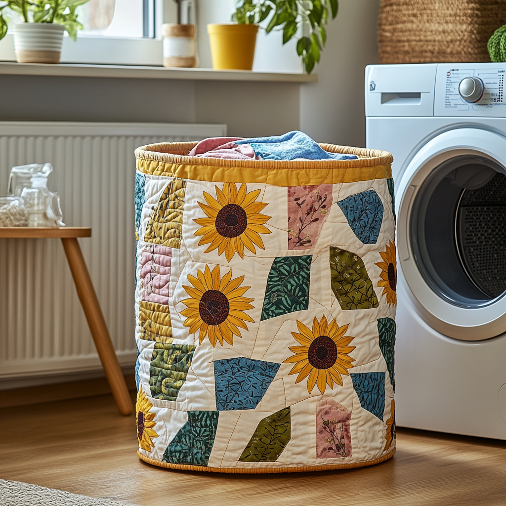 Rustic Bloom Quilted Laundry Basket NCU0DDK531