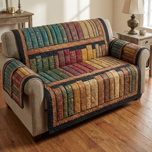 Rustic Bookstack Quilted Sofa Cover NCU0NTV927