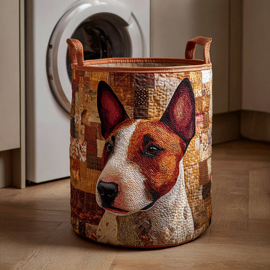 Rustic Bull Terrier Quilted Laundry Basket NCU0HNH643
