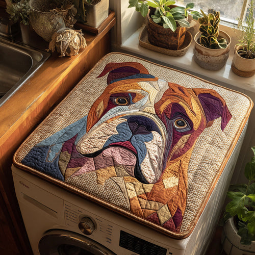 Rustic Bulldog Quilted Washer and Dryer Cover NCU0HNH059