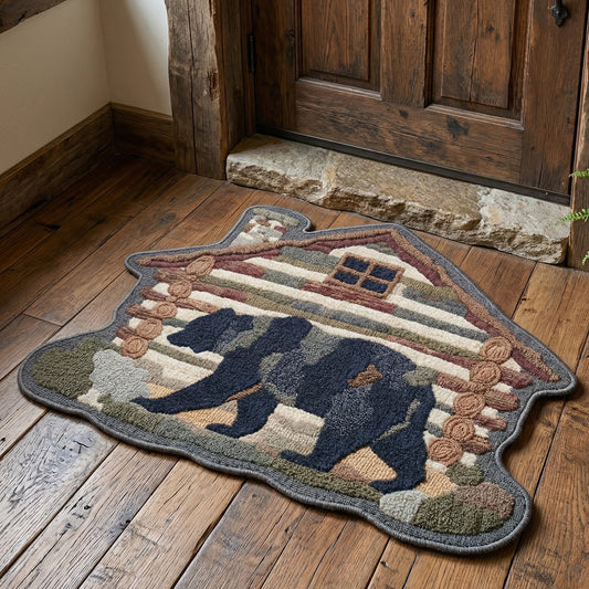 Rustic Cabin Bear Custom Shape Doormat NCU0NNT3134
