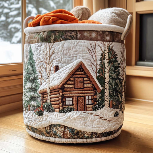 Rustic Cabin Quilted Laundry Basket NCU0NNT1608