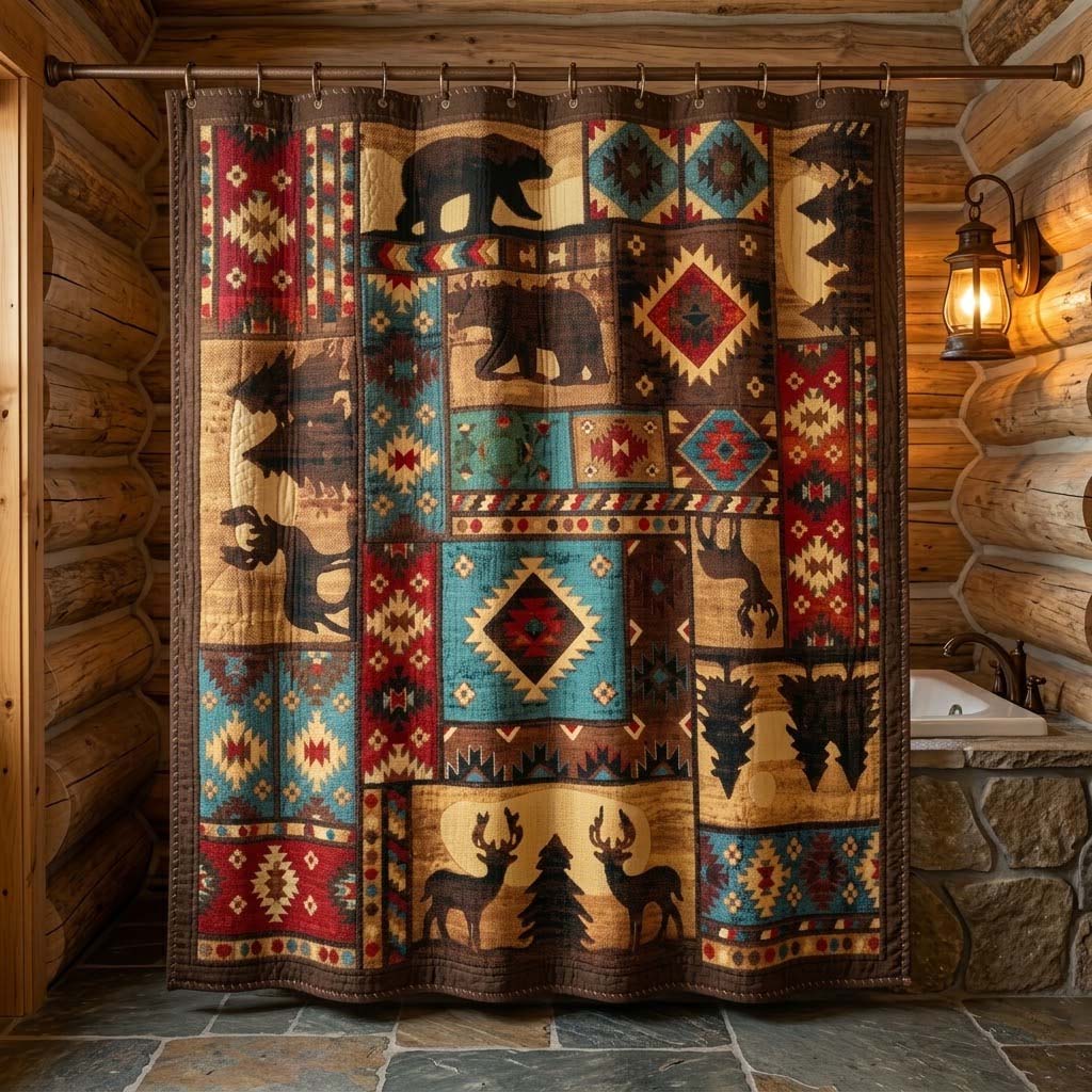 Rustic Canyon Patch Shower Curtain NCU0DQQ0673