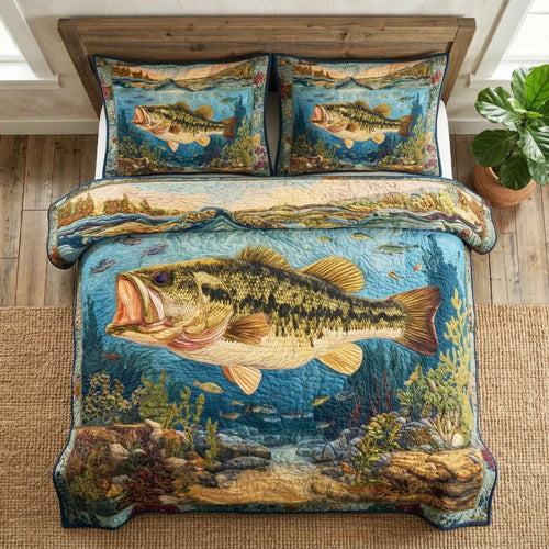Rustic Catch 3-Piece Quilted Bedding Set NCU0NTD1794