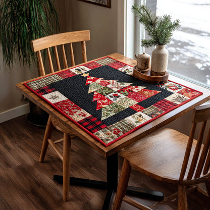 Rustic Christmas Tree Quilted Table Topper NCU0HNH160