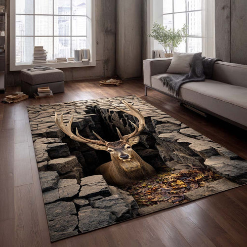 Rustic Deer Area Rug NCU0XD990