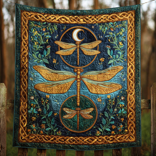Rustic Dragonfly Quilted Blanket NCU0NTD1173