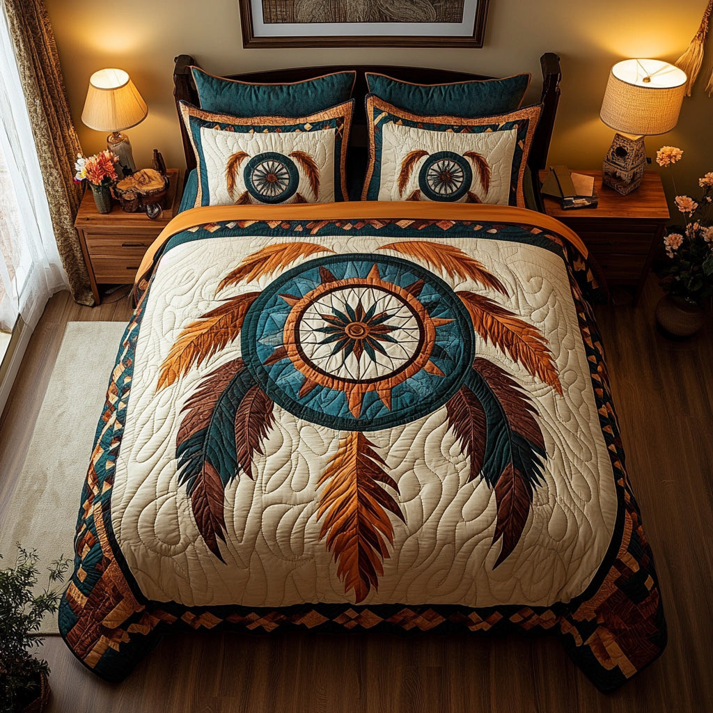 Rustic Dream Shield 3-Piece Quilted Bedding Set NCU0LDH865