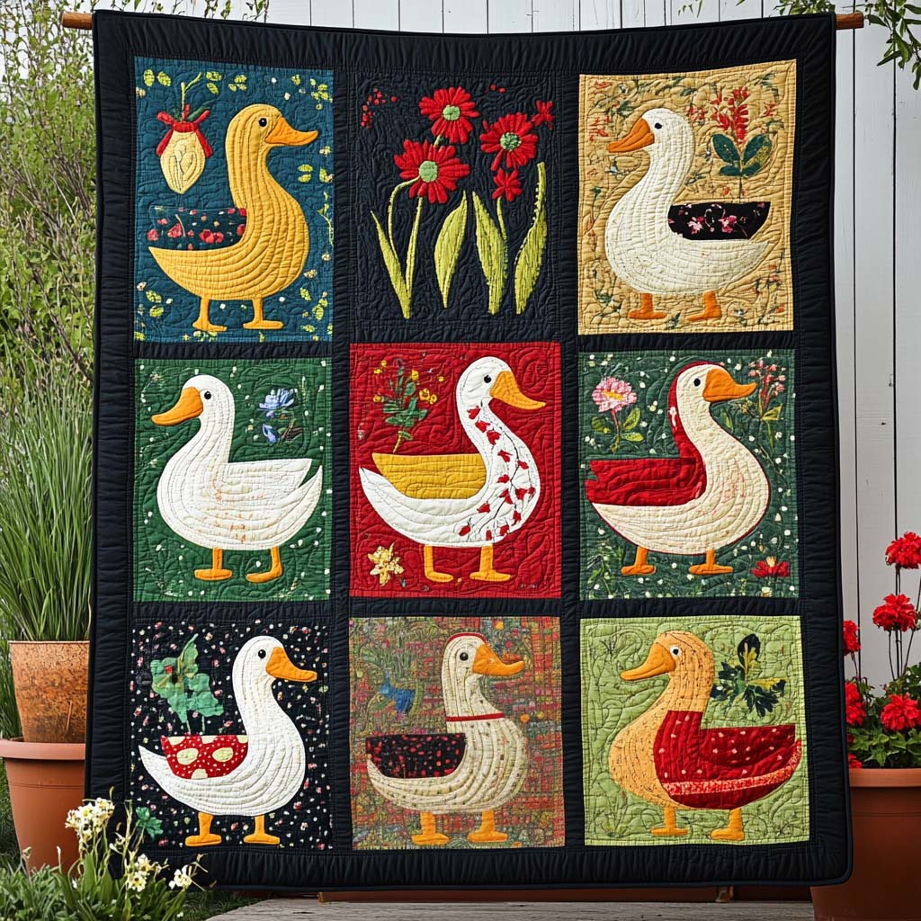 Rustic Duck Charm Quilted Blanket NCU0NNT906