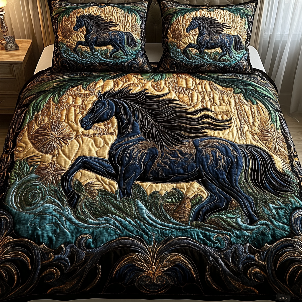 Rustic Elegance 3-Piece Quilted Bedding Set NCU0VH0366