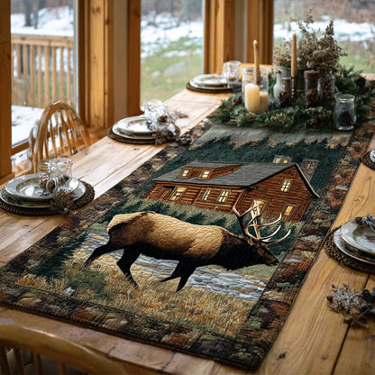 Rustic Elk Quilted Table Runner NCU0DV1155