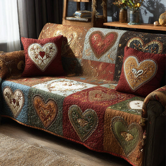 Rustic Embrace Quilted Sofa Cover NCU0NTD1252