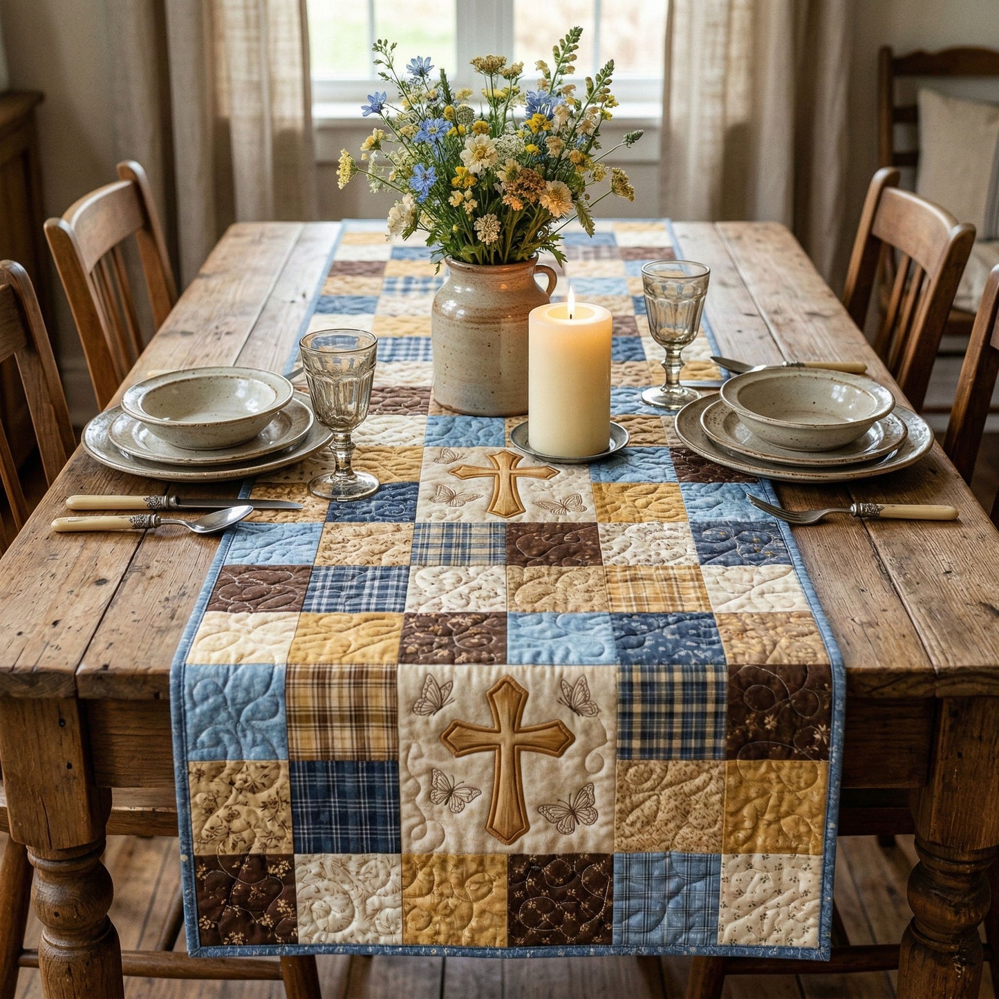 Rustic Faith Quilted Table Runner NCU0NNT3043
