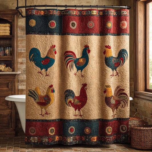 Rustic Farm Roosters Shower Curtain NCU0NNT2962