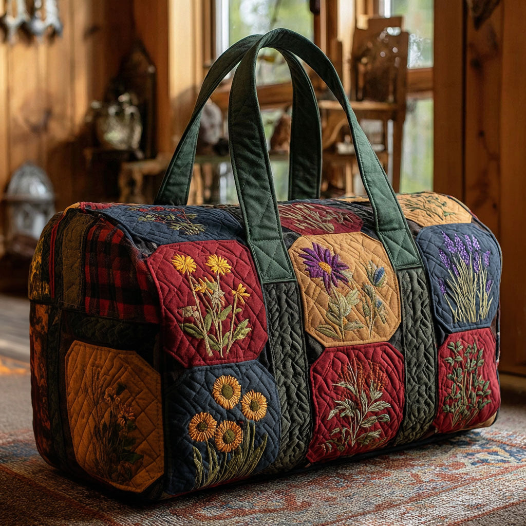 Rustic Floral Haven Quilted Duffle Bag NCU0PTT2894