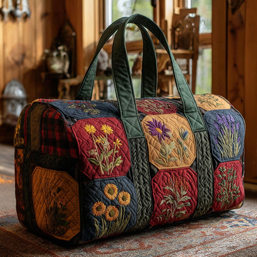 Rustic Floral Haven Quilted Duffle Bag NCU0PTT2894