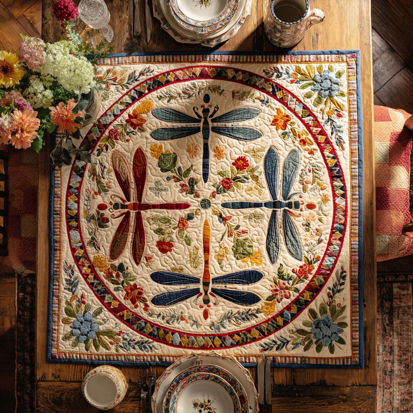 Rustic Flutter Quilted Table Topper NCU0PTT881