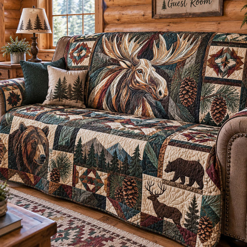 Rustic Forest Heritage Quilted Sofa Cover NCU0PTT3446