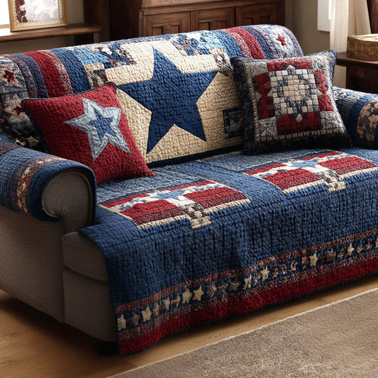 Rustic Freedom Quilted Sofa Cover NCU0NTD1674