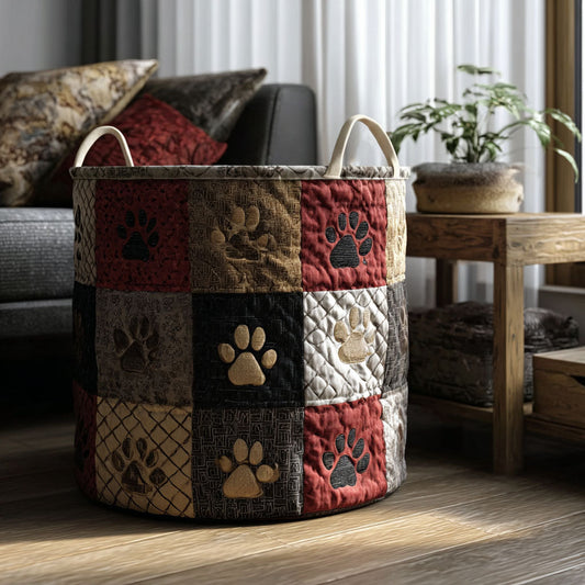 Rustic Fur Sanctuary Quilted Laundry Basket NCU0PTT2814