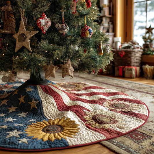 Rustic Glory Christmas Quilted Tree Skirt NCU0DV1389