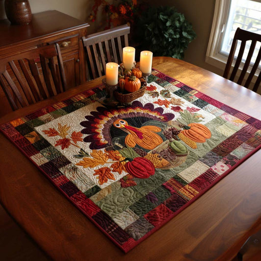 Rustic Gobble Quilted Table Topper NCU0PTT1549