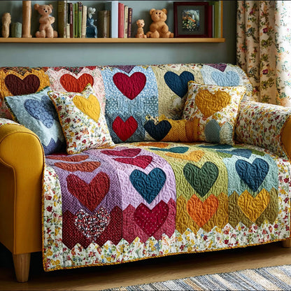 Rustic Heart Quilted Sofa Cover NCU0NNT2863