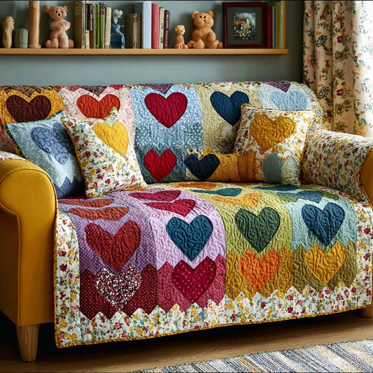 Rustic Heart Quilted Sofa Cover NCU0NNT2863