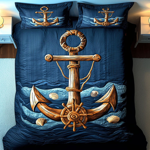 Rustic Helm 3-Piece Quilted Bedding Set NCU0NNT323