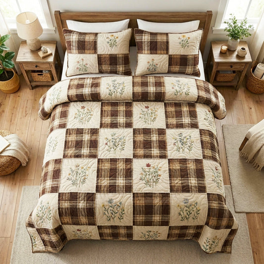 Rustic Herb 3-Piece Quilted Bedding Set NCU0NTV1001