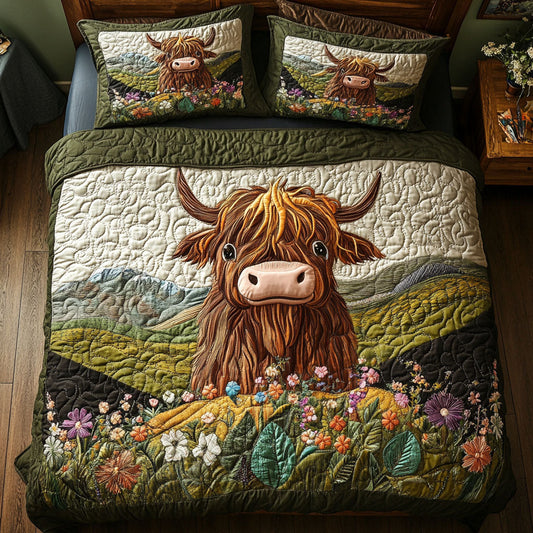 Rustic Herd 3-Piece Quilted Bedding Set NCU0PTT639